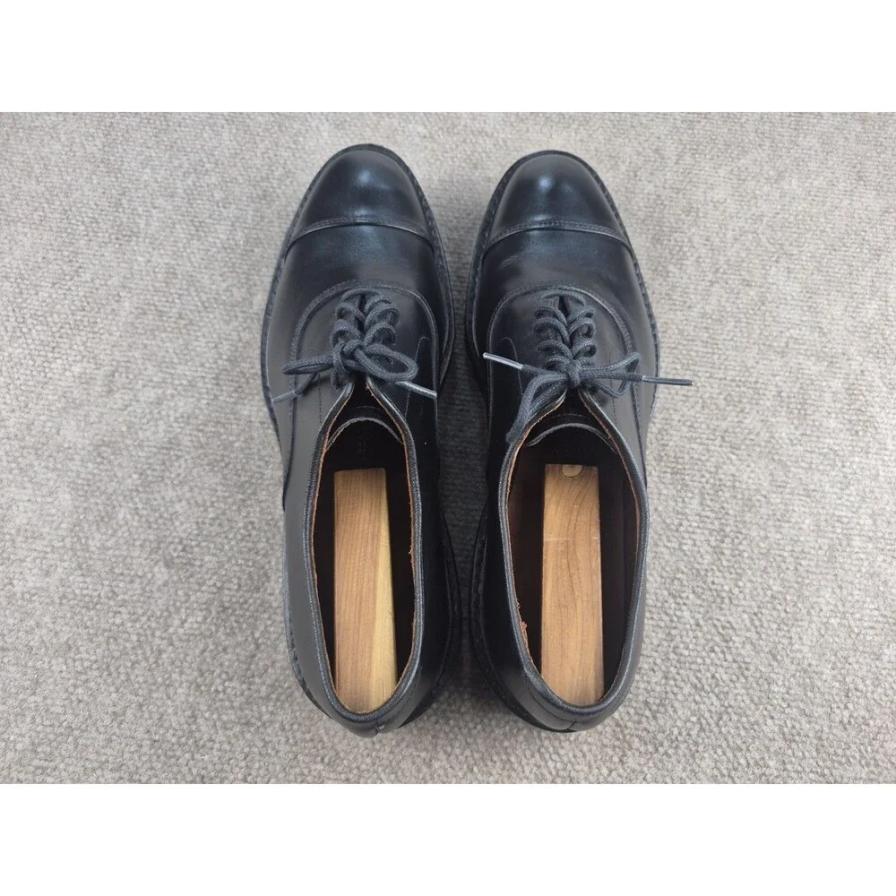 Allen Edmonds Park Avenue Shoes Men 11.5D Black Leather Lug Sole Cap Toe Oxford